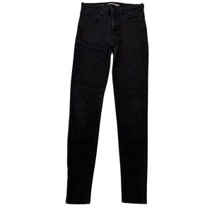 Levi's 720 High Rise Super Skinny Jeans in Distressed Black sz 28